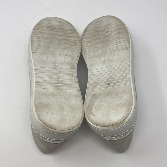 J Slides NYC Taupe Cream Suede Platform Slip On Sneakers Size 7 - Picture 10 of 10